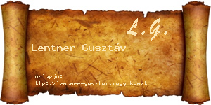 Lentner Gusztáv névjegykártya